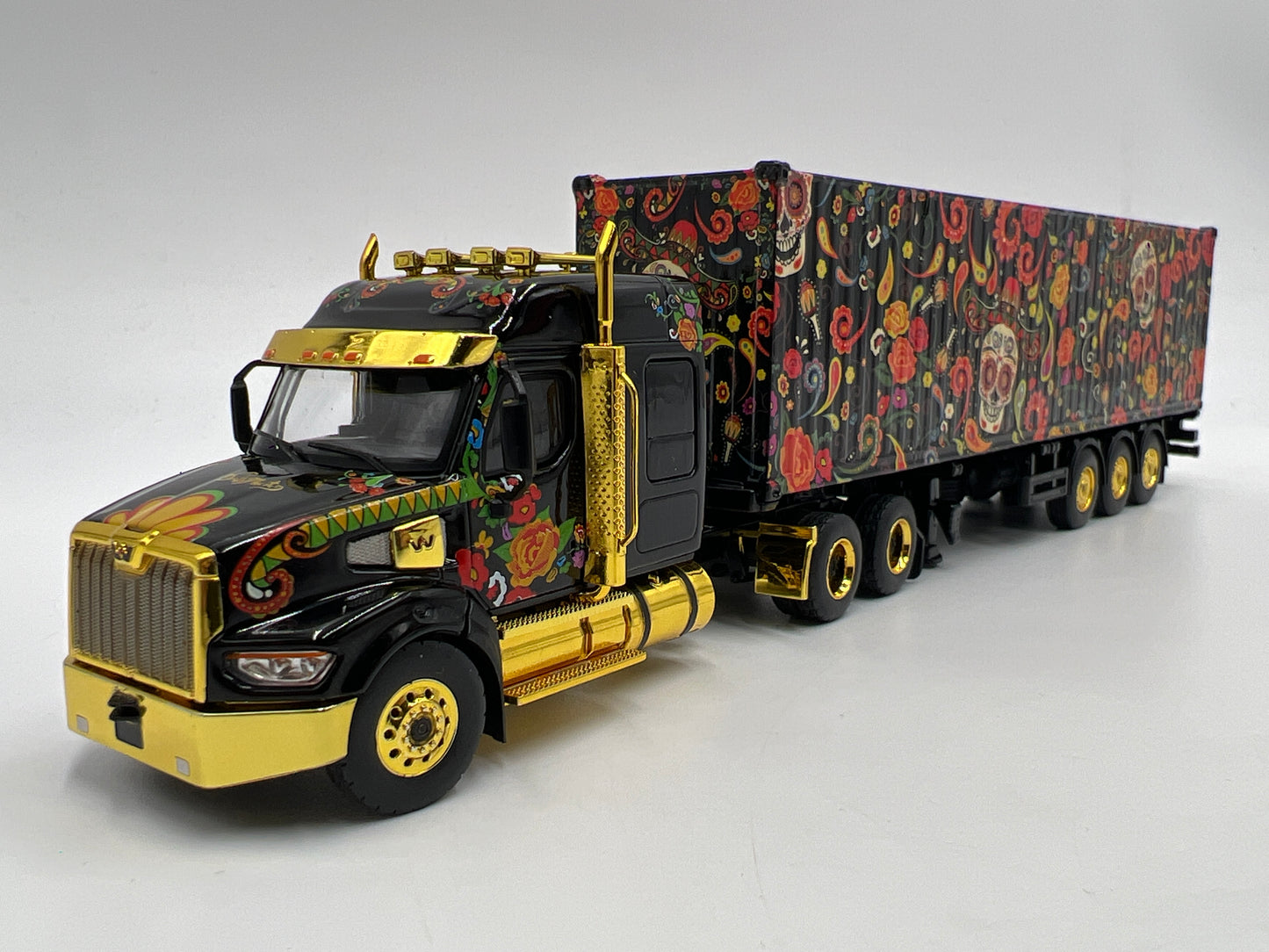 Mini GT #400 Western Star 49X W/40ft Container Dia De Los Muertos