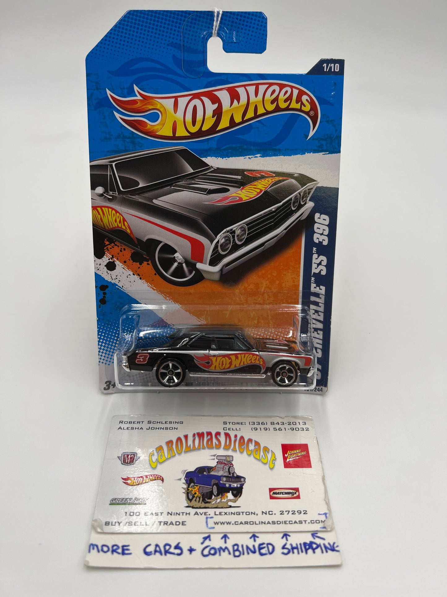 2011 Hot Wheels Racing #151 67 Chevelle SS 396 Black 17D