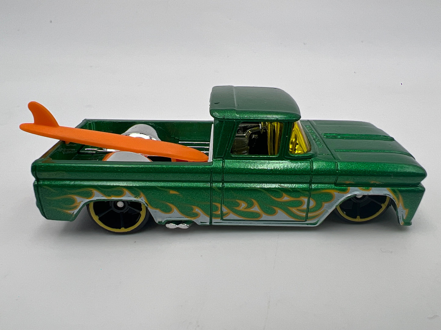 Hot Wheels 1/64 Flames 5 Pack Exclusive Custom 62 Chevy Pickup Green Loose