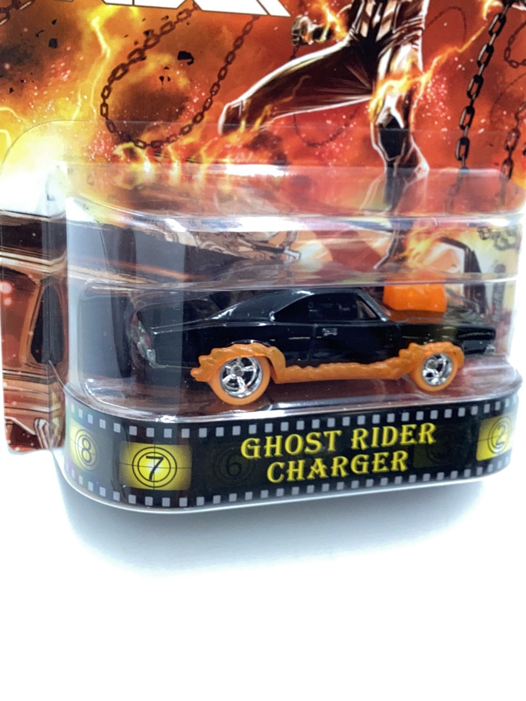 2018 Hot wheels retro entertainment Ghostrider Charger card variant Orange 264F