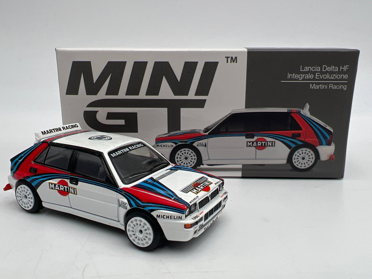 Mini GT #300 MiJo Exclusive Martini Racing Lancia Delta HF Integrale Evoluzione