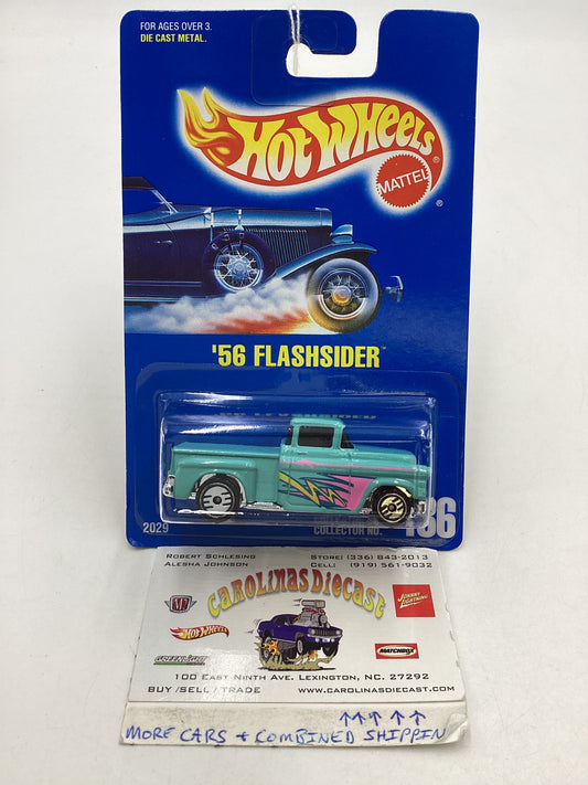 Hot Wheels Blue Card Collector No. 136 56 Flashsider Light Blue UH Chrome Wheels