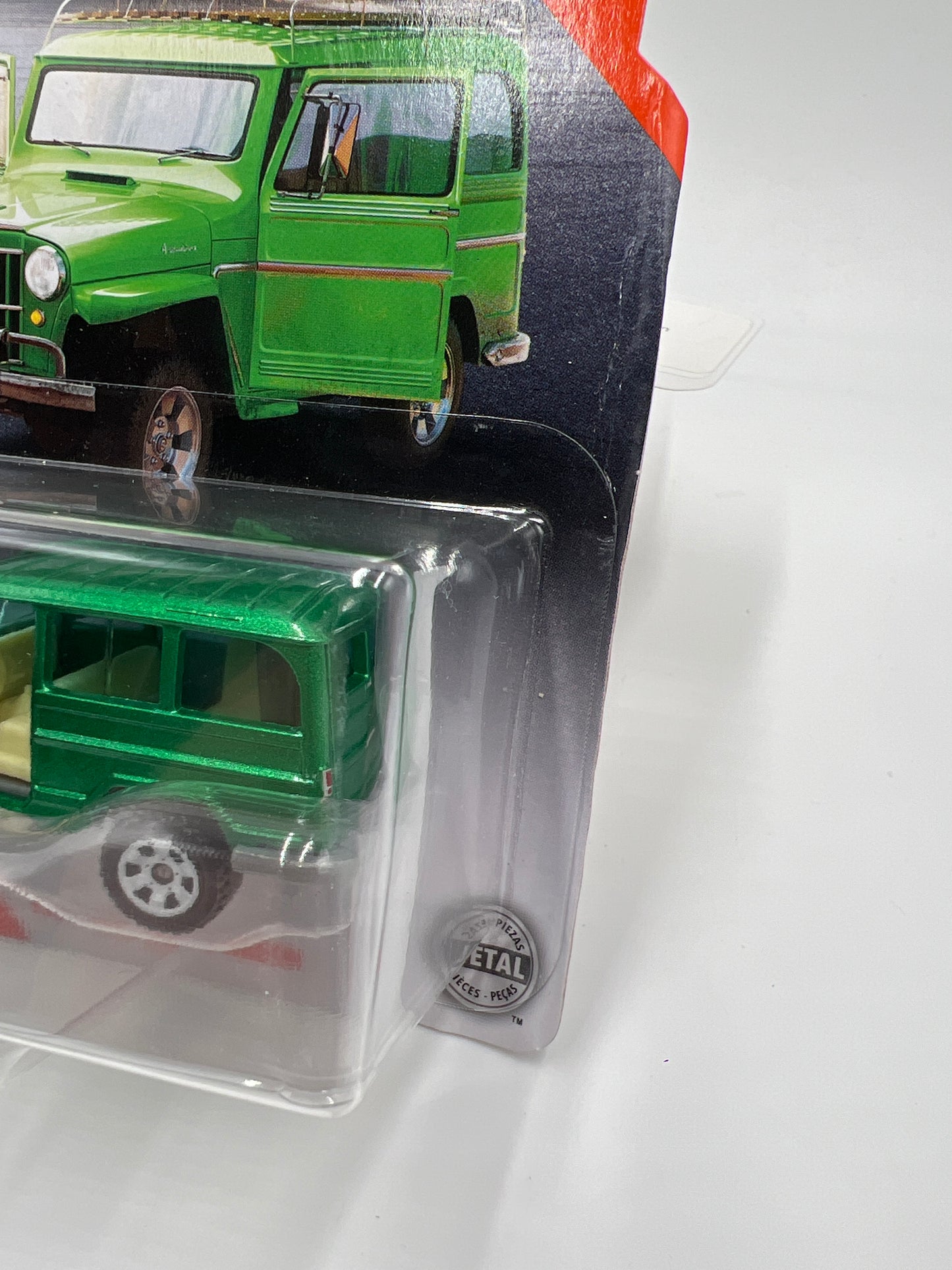 Matchbox Moving Parts 1962 Jeep Willys Wagon Green Card Not Perfect 168P