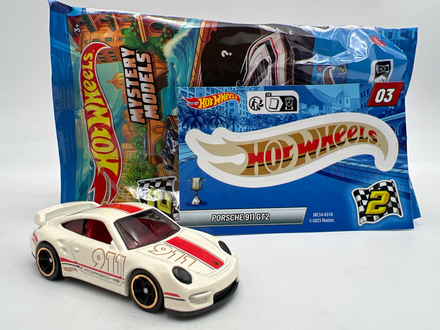2026 Hot Wheels Mystery Models Series 2 #3 CHASE Porsche 911 GT2 White