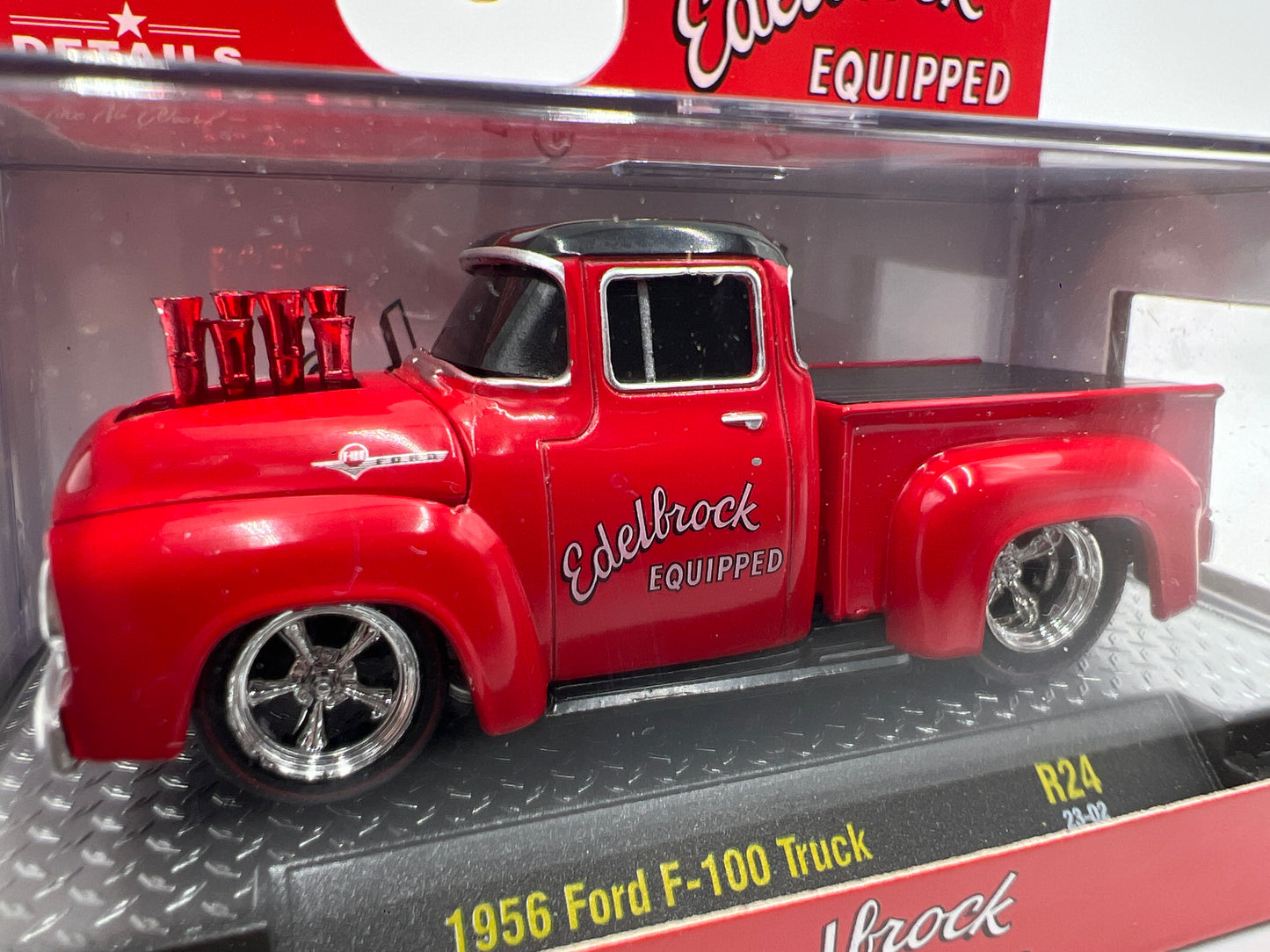 M2 Machines Ground Pounders 1956 Ford F-100 Truck Red Edelbrock R24