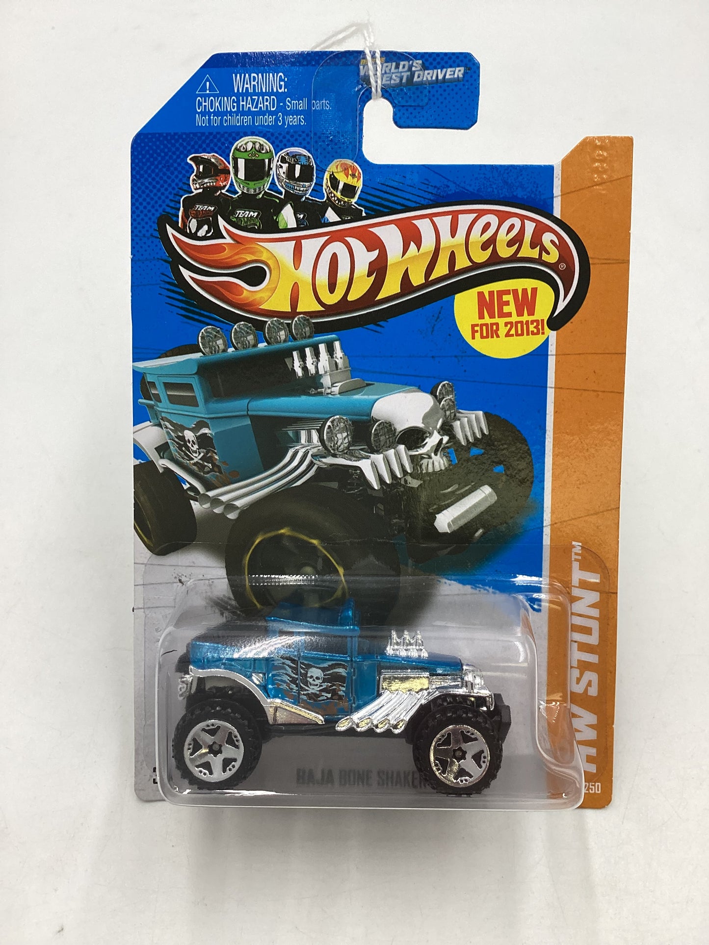 2013 Hot Wheels #90 Baja Bone Shaker Blue Chrome wheels 42C