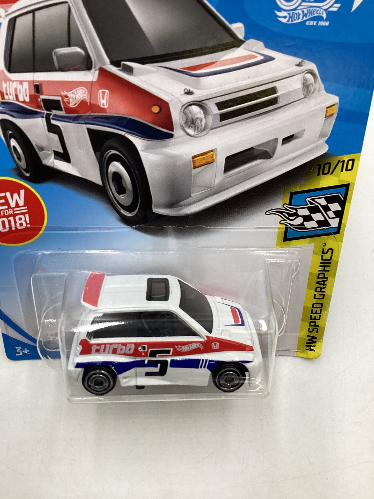 2018 Hot Wheels #068 White 85 Honda City Turbo II 75D