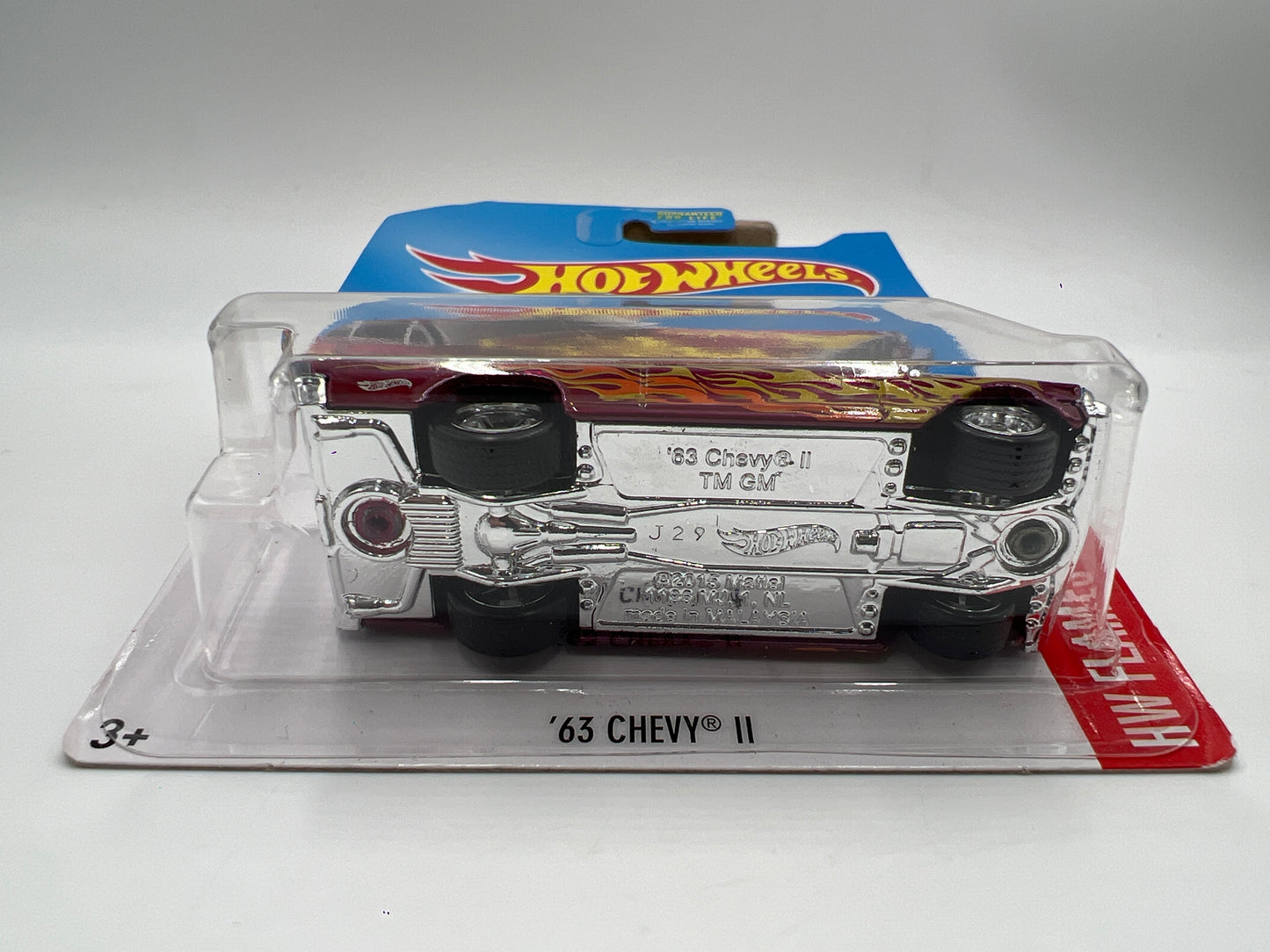 2017 Hot Wheels Super Treasure Hunt 63 Chevy II Pink W/Protector