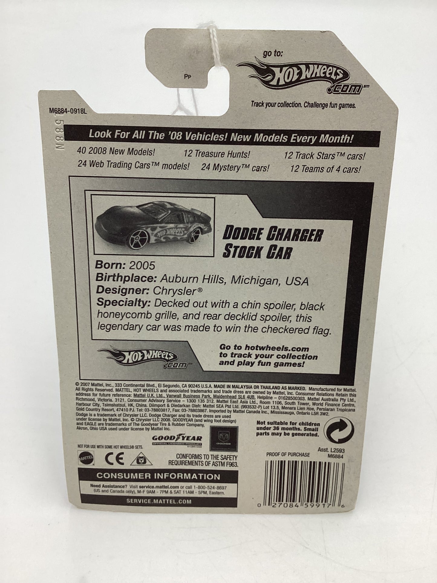 2008 Hot Wheels HW Team: Hot Wheels Racing #146 Dodge Charger Stock Car Blue 45D