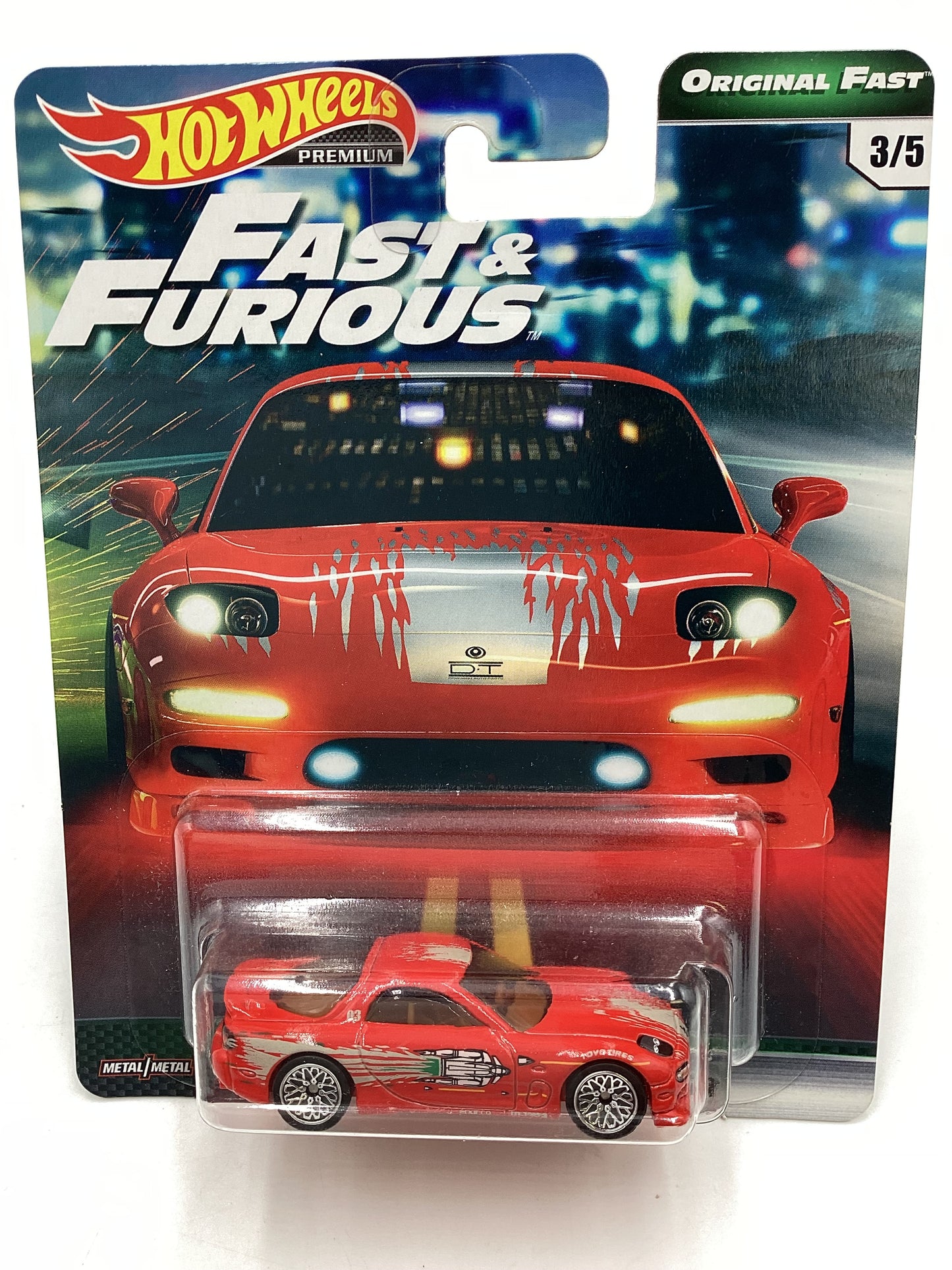 Hot wheels Fast and furious Original Fast 3/5 #3 95 Mazda RX-7 with protector