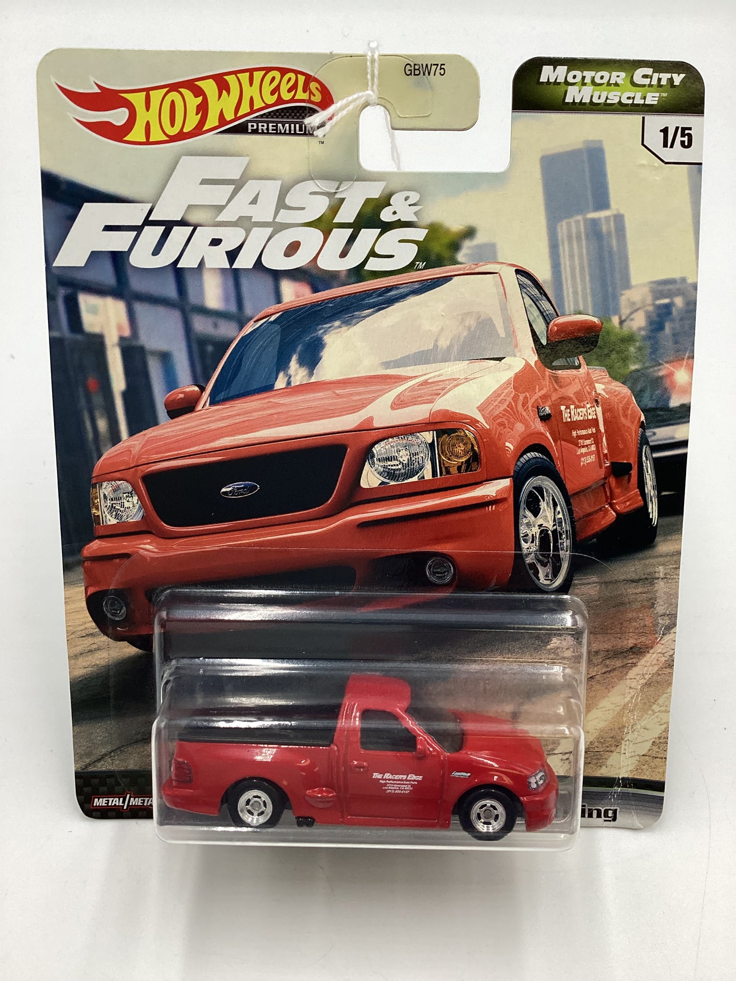 Hot Wheels Fast and Furious Motor City Muscle Ford F-150 SVT Lightning Red Creased Corner 246B