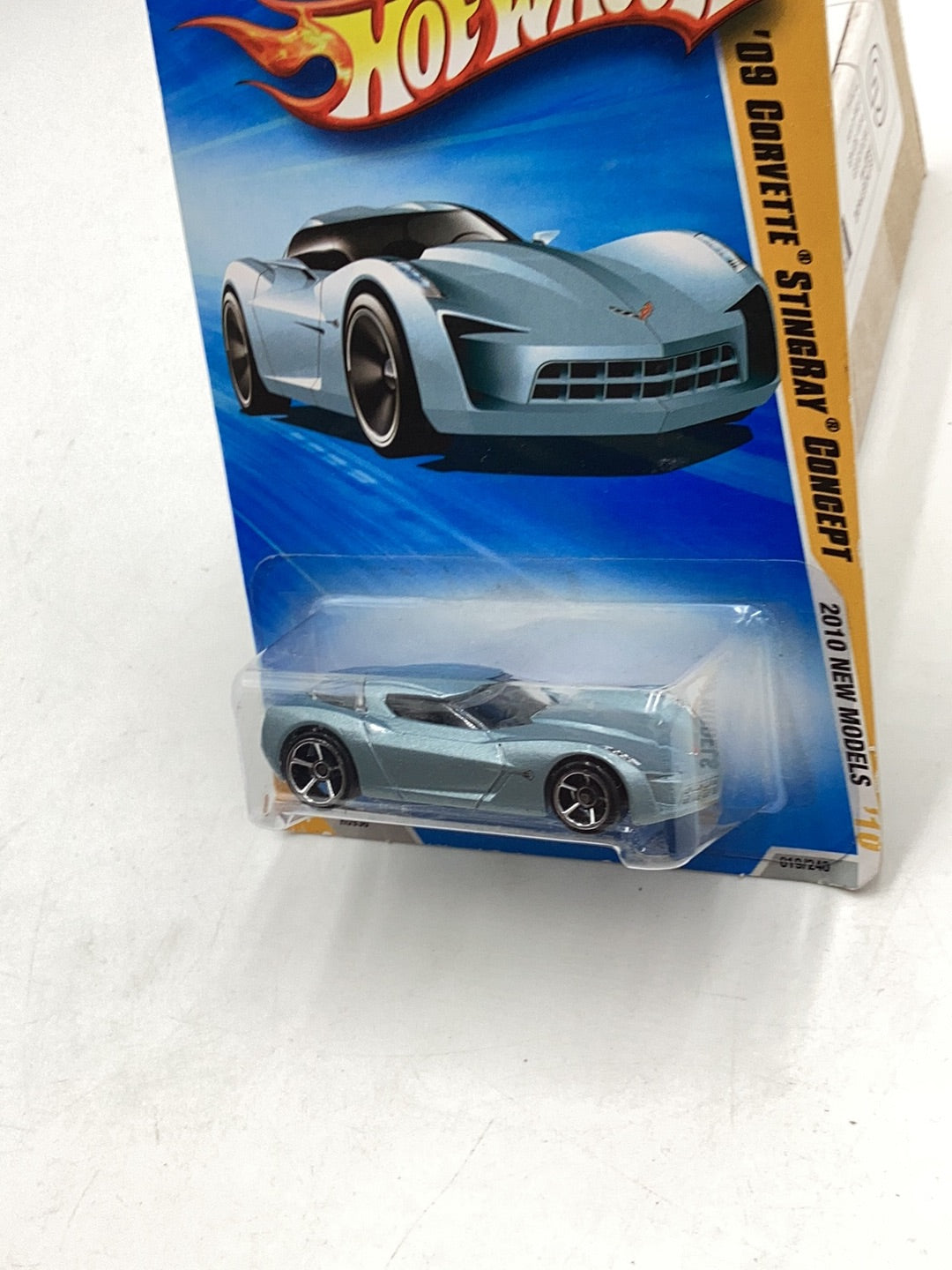 2010 Hot Wheels #19 09 Corvette stingray concept Silver Blue Metallic 18F