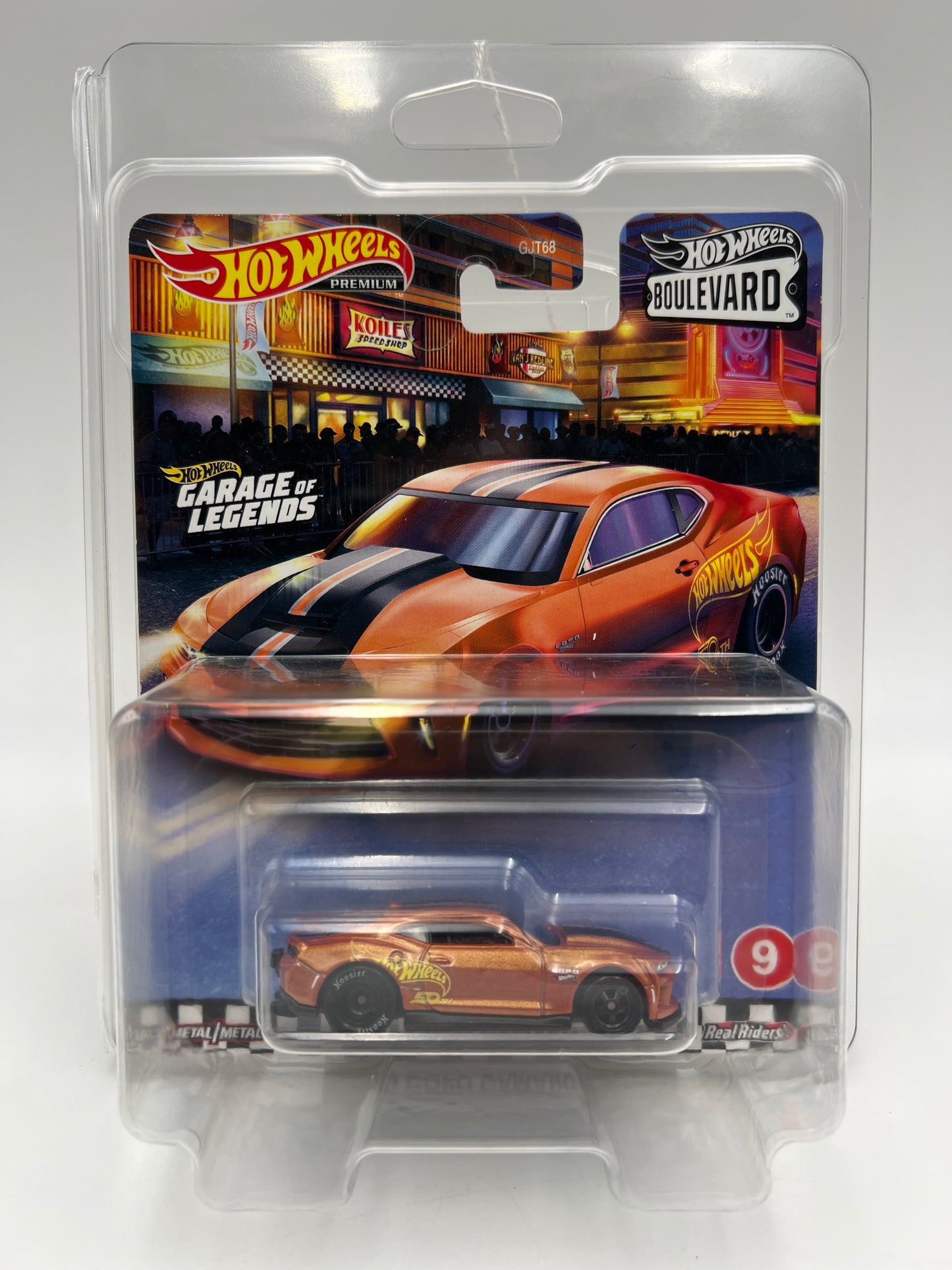 Hot Wheels Premium Boulevard #9 2018 Copo Camaro SS Orange W/Protector