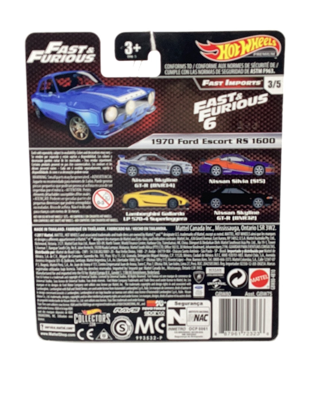 Hot Wheels fast and furious Fast Imports 3/5 1970 Ford Escort RS 1600 247H