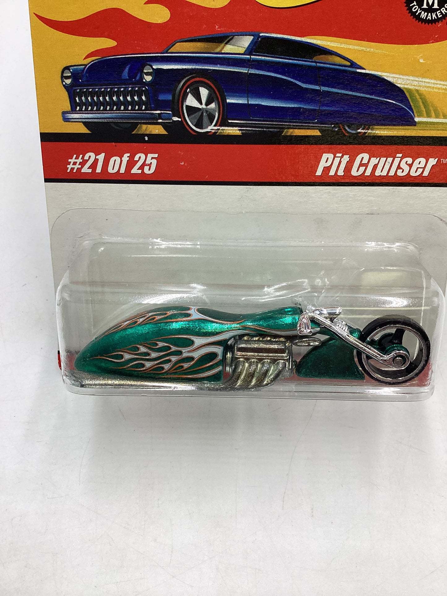 Hot wheels Classics Series 1 #21 Pit Cruiser Green (Bad Card)