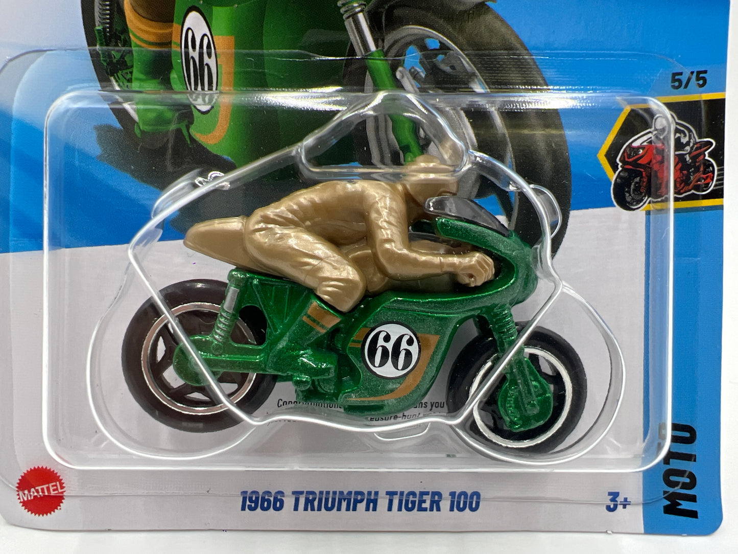 2025 Hot Wheels N Case Treasure Hunt Moto #235 1966 Triumph Tiger 100 Green 283C