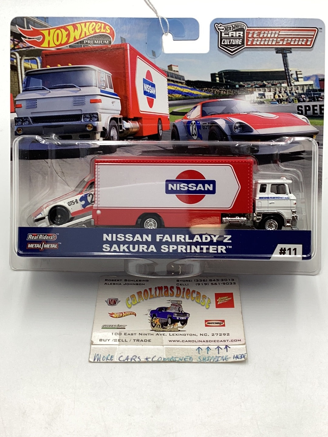 Hot wheels car culture team transport #11 Nissan fairLady Z Sakura sprinter 244D