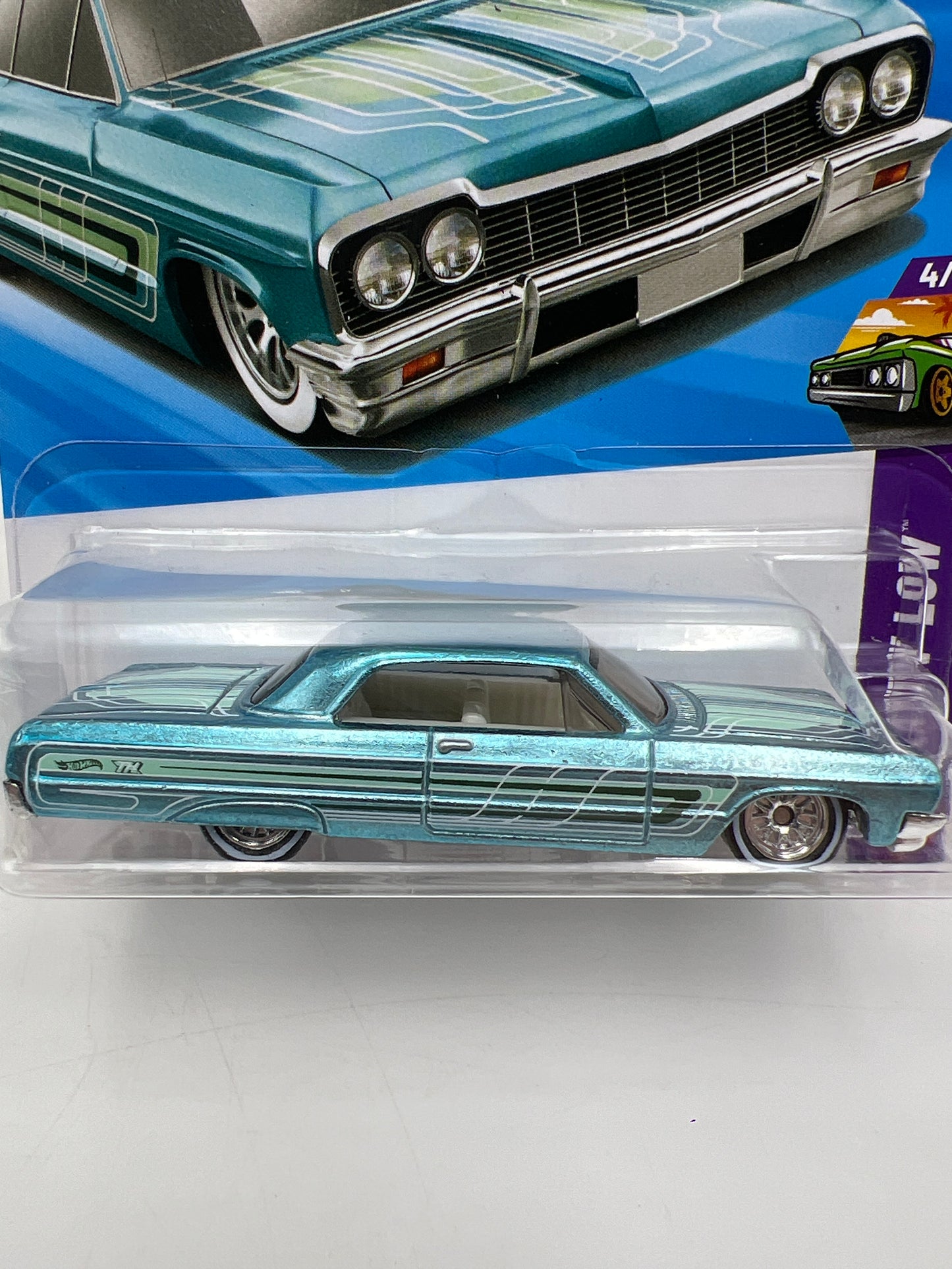 2026 Hot Wheels Super Treasure Hunt #95 64 Impala Light Blue W/Protector