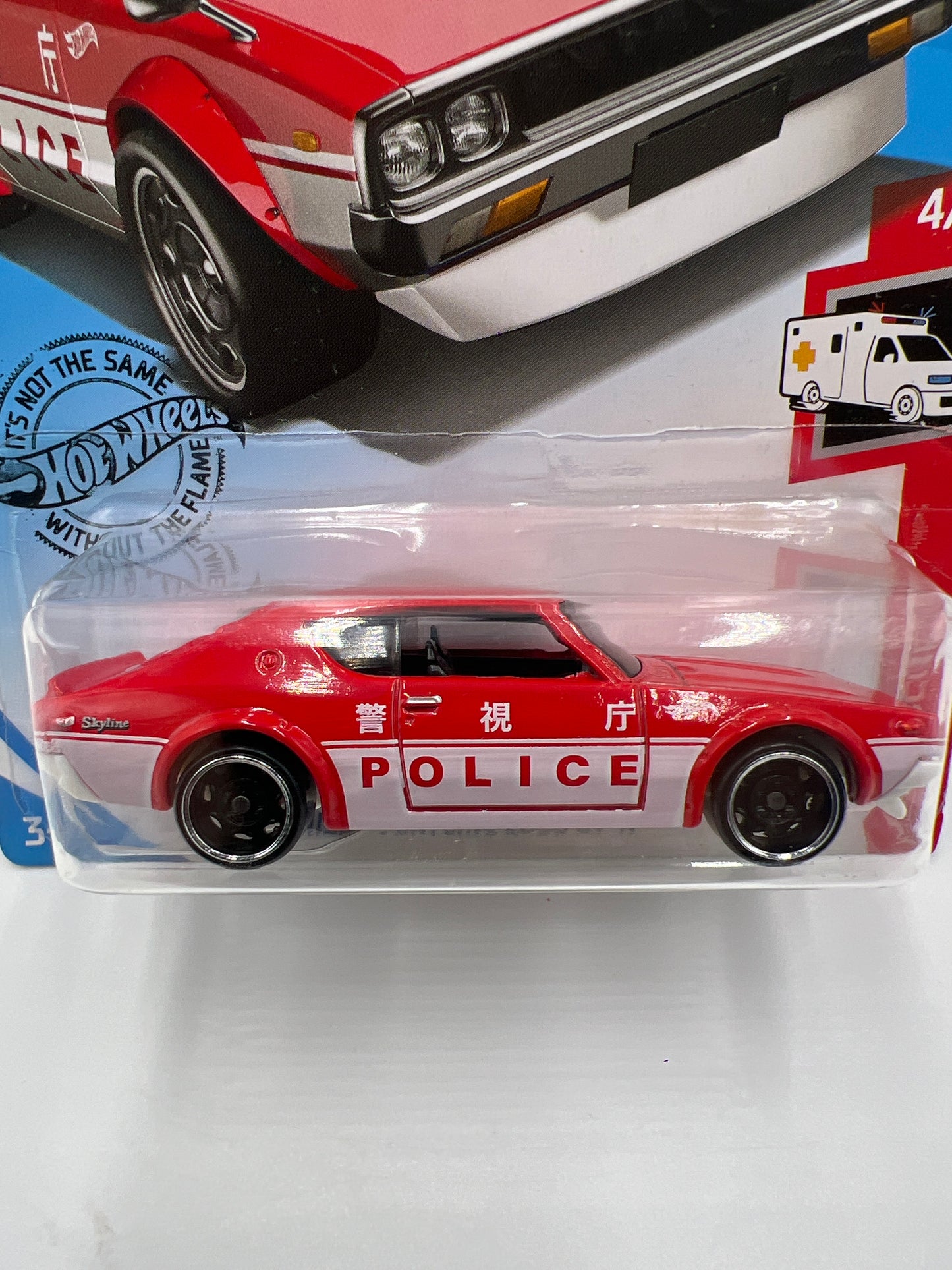 2019 Hot Wheels HW Rescue #160 Nissan Skyline 2000 GT-R Police Red/White 83B