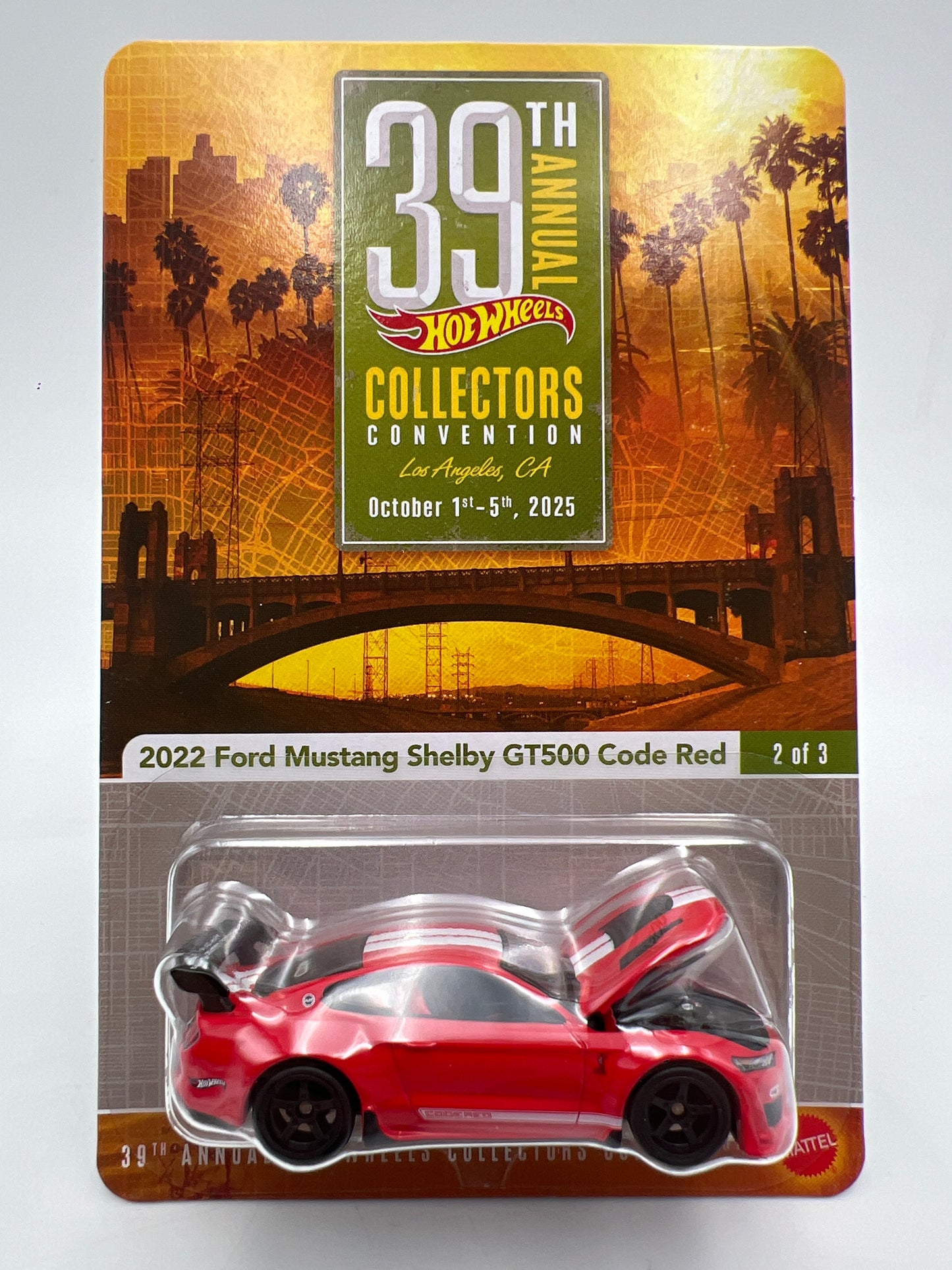 2025 Hot Wheels 39th Collectors Convention 2022 Ford Mustang Shelby GT500 Code Red W/Protector