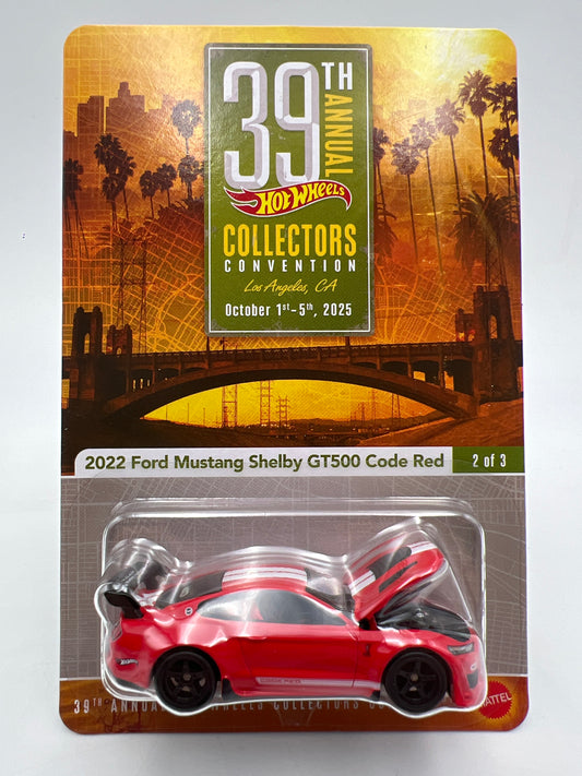 2025 Hot Wheels 39th Collectors Convention 2022 Ford Mustang Shelby GT500 Code Red W/Protector