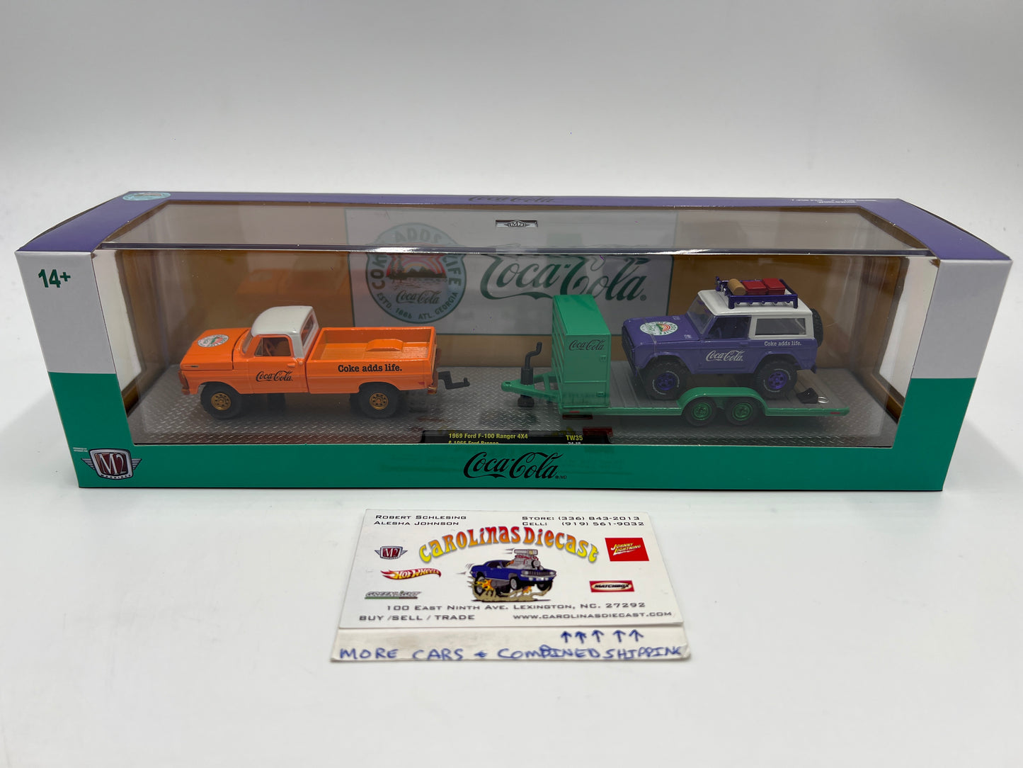 M2 Machines Auto Haulers Coca Cola CHASE 1969 Ford F-100 Ranger 4x4 & 1966 Ford Bronco TW35