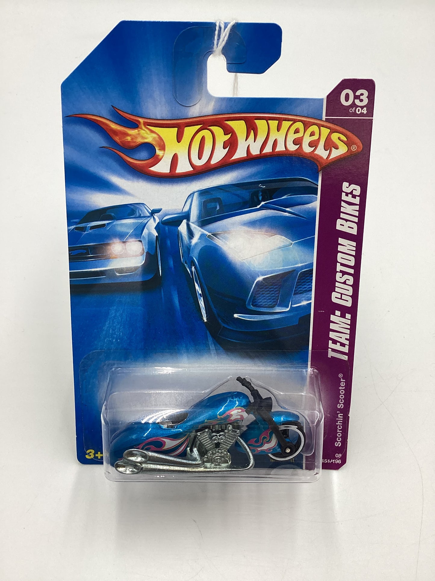 2008 Hot Wheels HW Team: Custom Bikes #151 Scorchin Scooter Blue