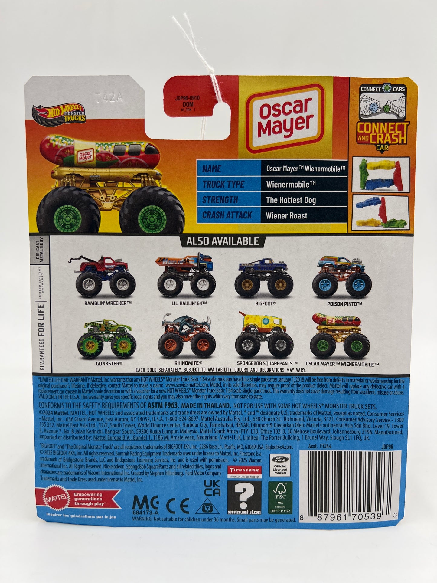 2025 Hot Wheels Monster Trucks Snack Pack #3 Oscar Mayer Wienermobile 125D