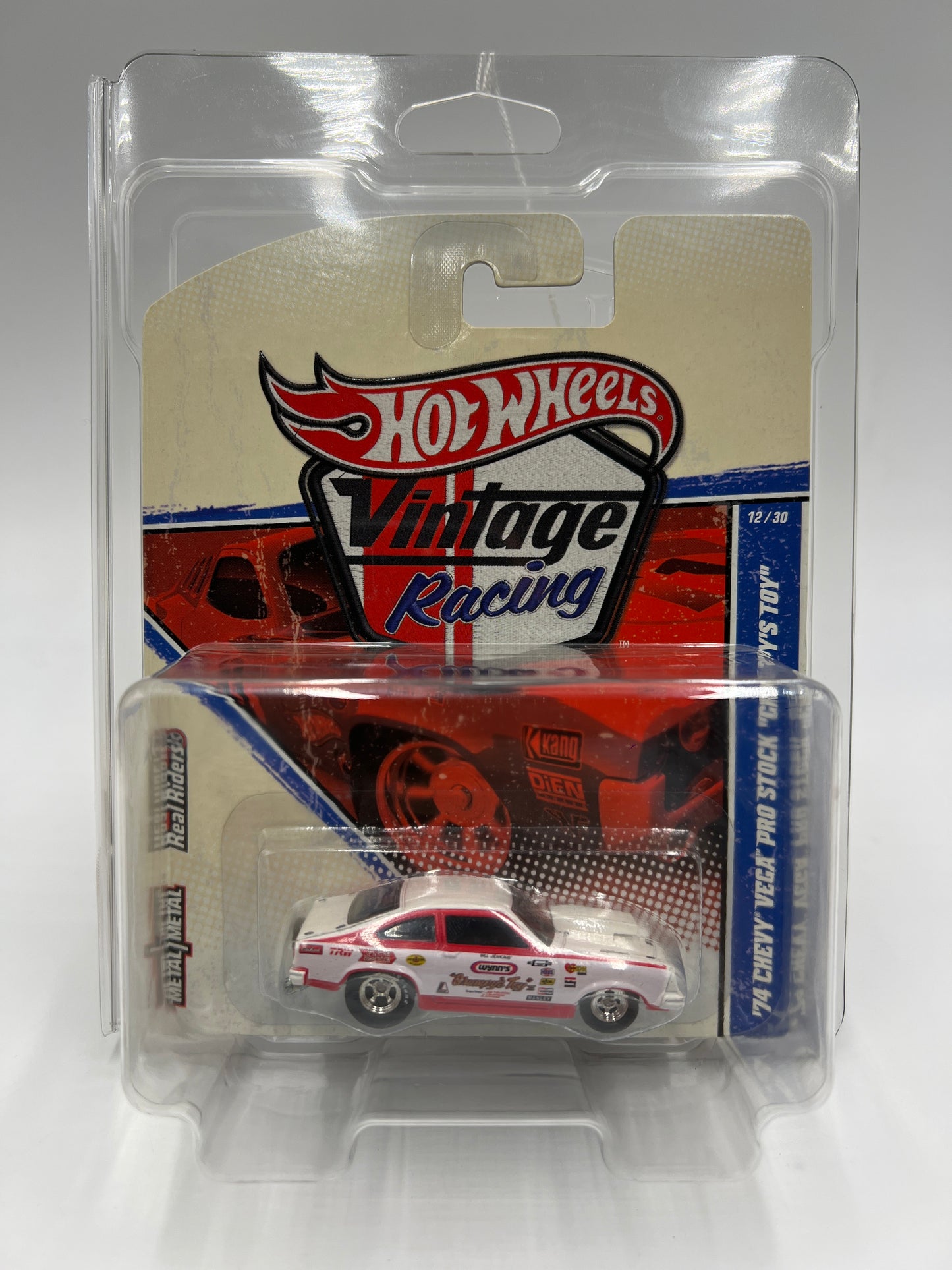 Hot Wheels Premium Vintage Racing #12 74 Chevy Vega Pro Stock Grumpys Toy Red/White W/Protector #2