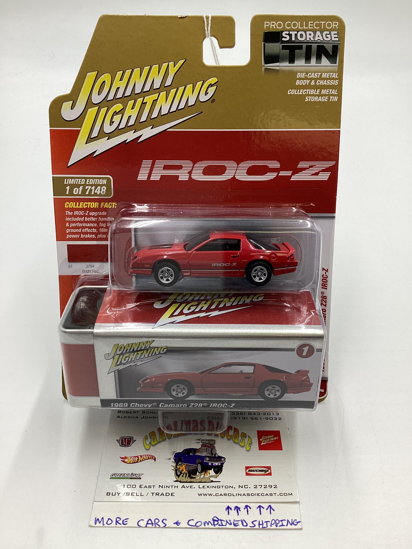 Johnny Lightning Storage Tin Release 2 Version A 1989 Chevy Camaro Z28 IROC-Z Red 221B
