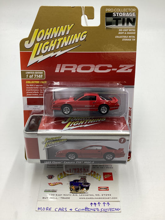 Johnny Lightning Storage Tin Release 2 Version A 1989 Chevy Camaro Z28 IROC-Z Red