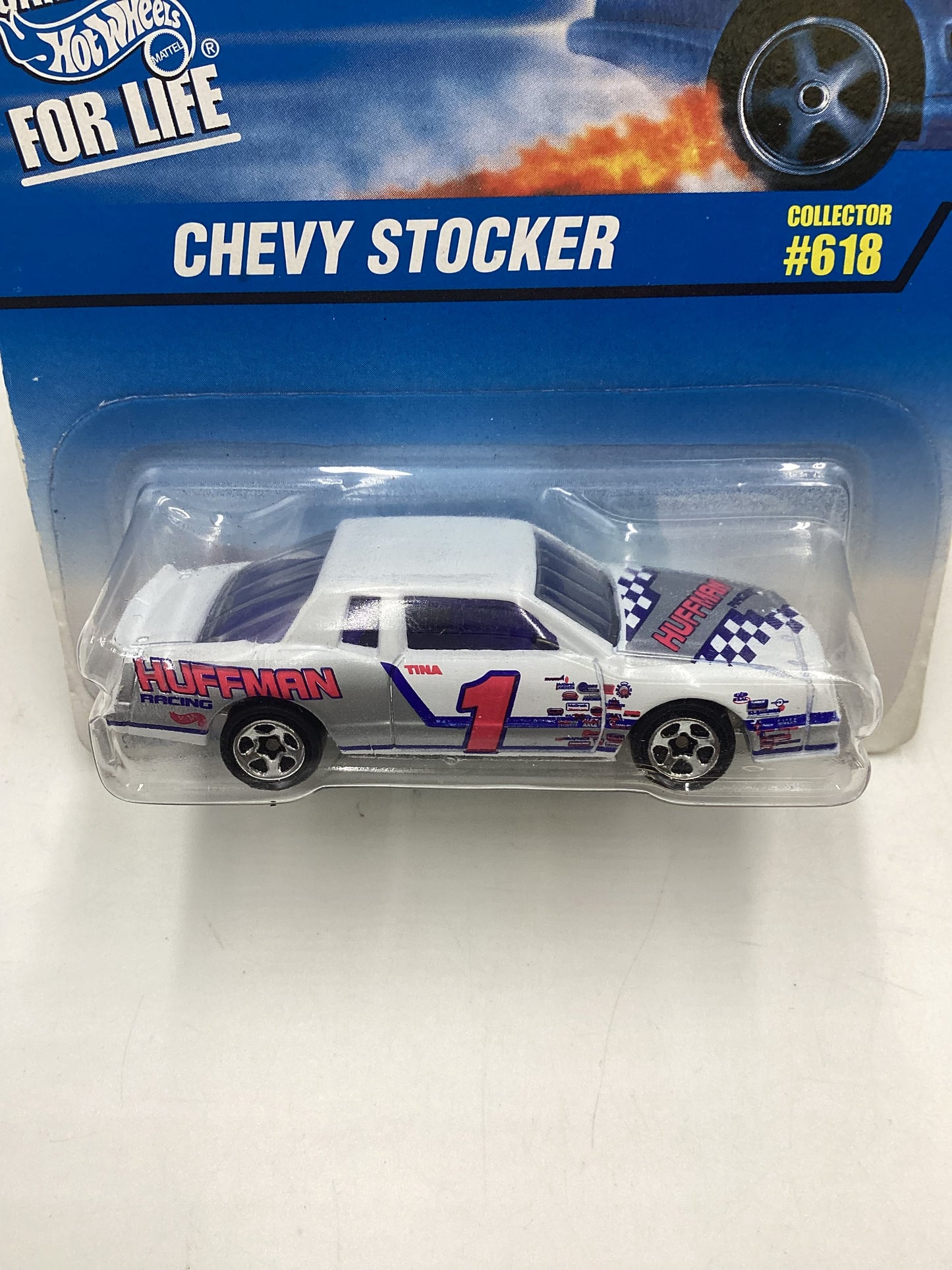 1996 Hot Wheels #618 Chevy Stocker White Huffman stocker 4B