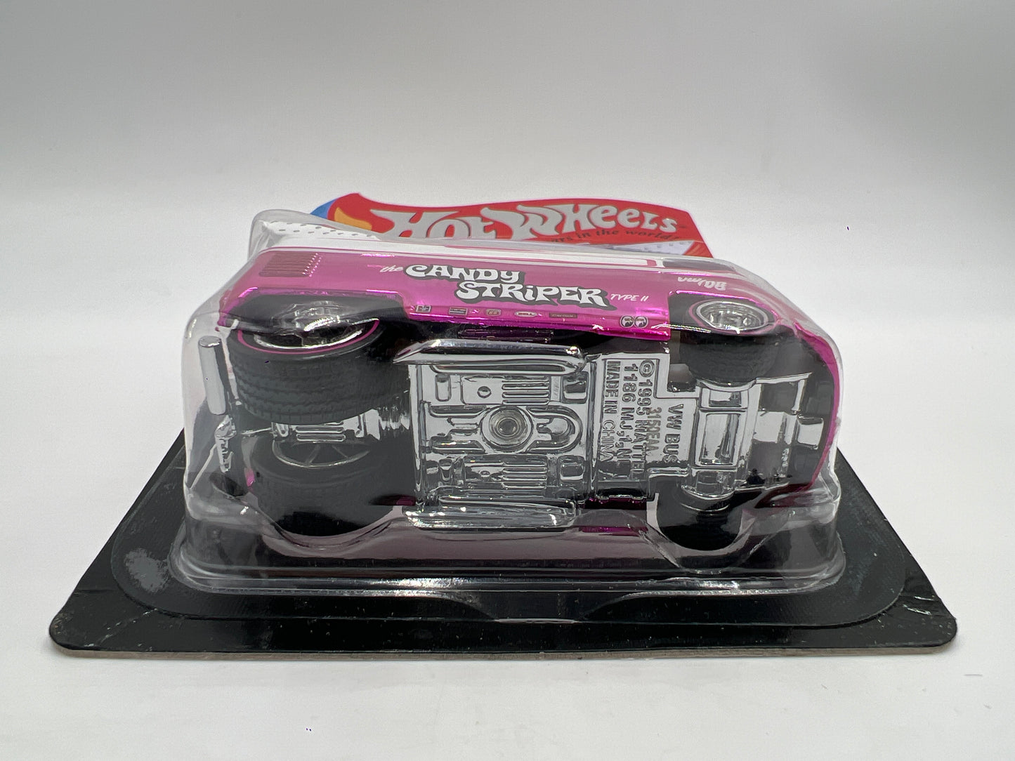 Hot Wheels RLC #19276/20000 Candy Striper Silver Logo Volkswagen Drag Bus Pink W/Protector