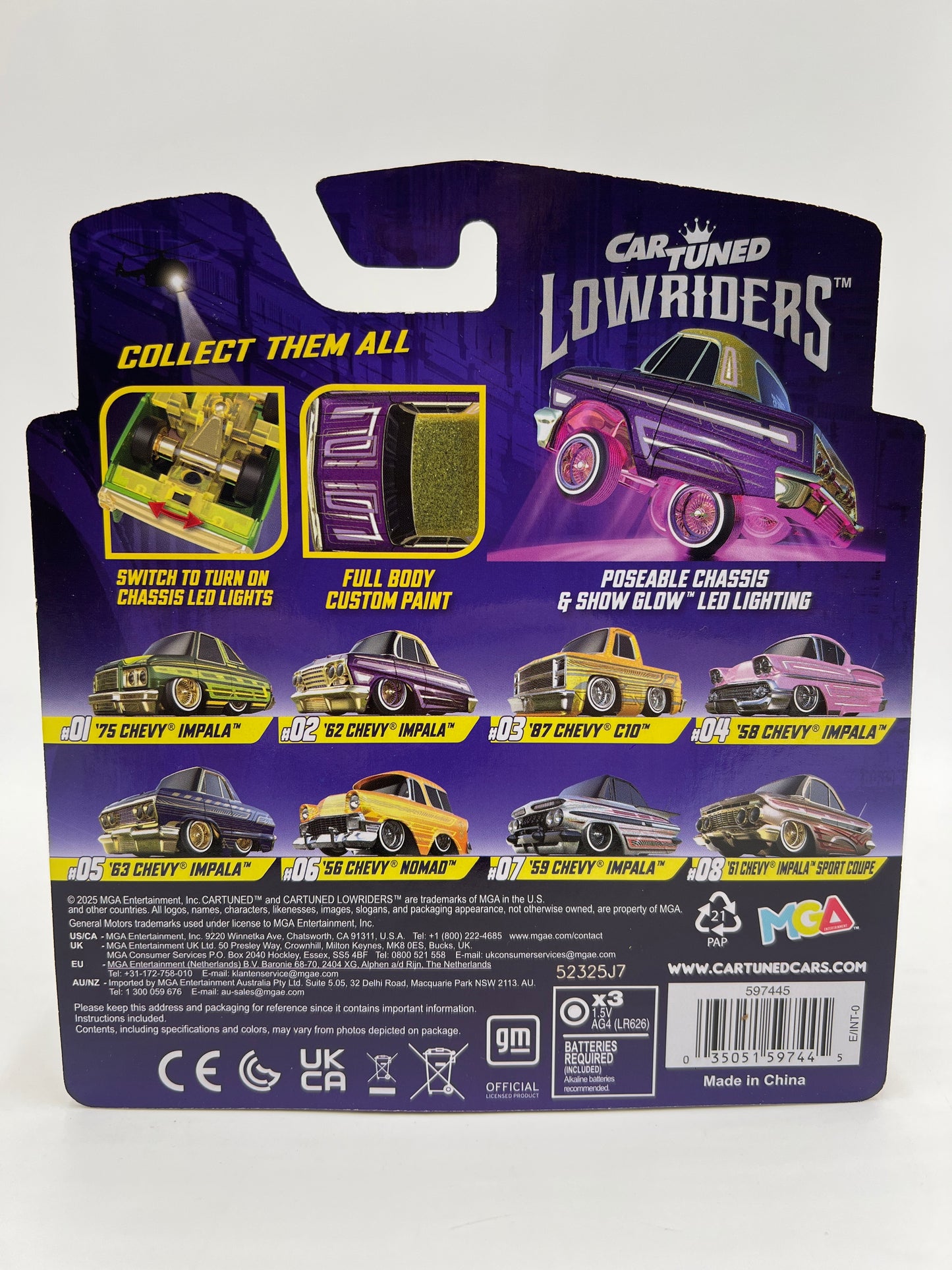 MGA Car Tuned Series 2 Show Glow Lowriders #2 62 Chevy Impala