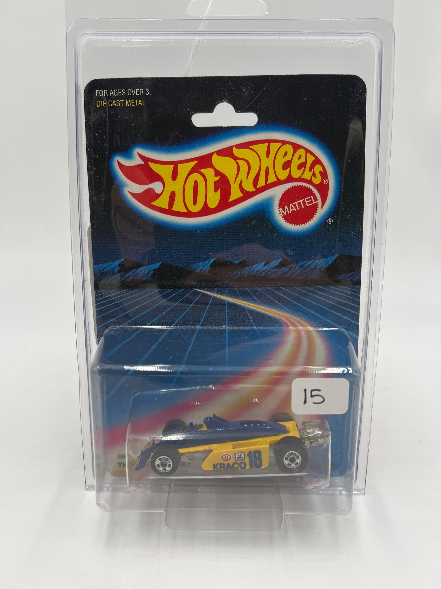 Hot Wheels Original 1987 #3999 Thunderstreak Blue/Yellow W/Protector