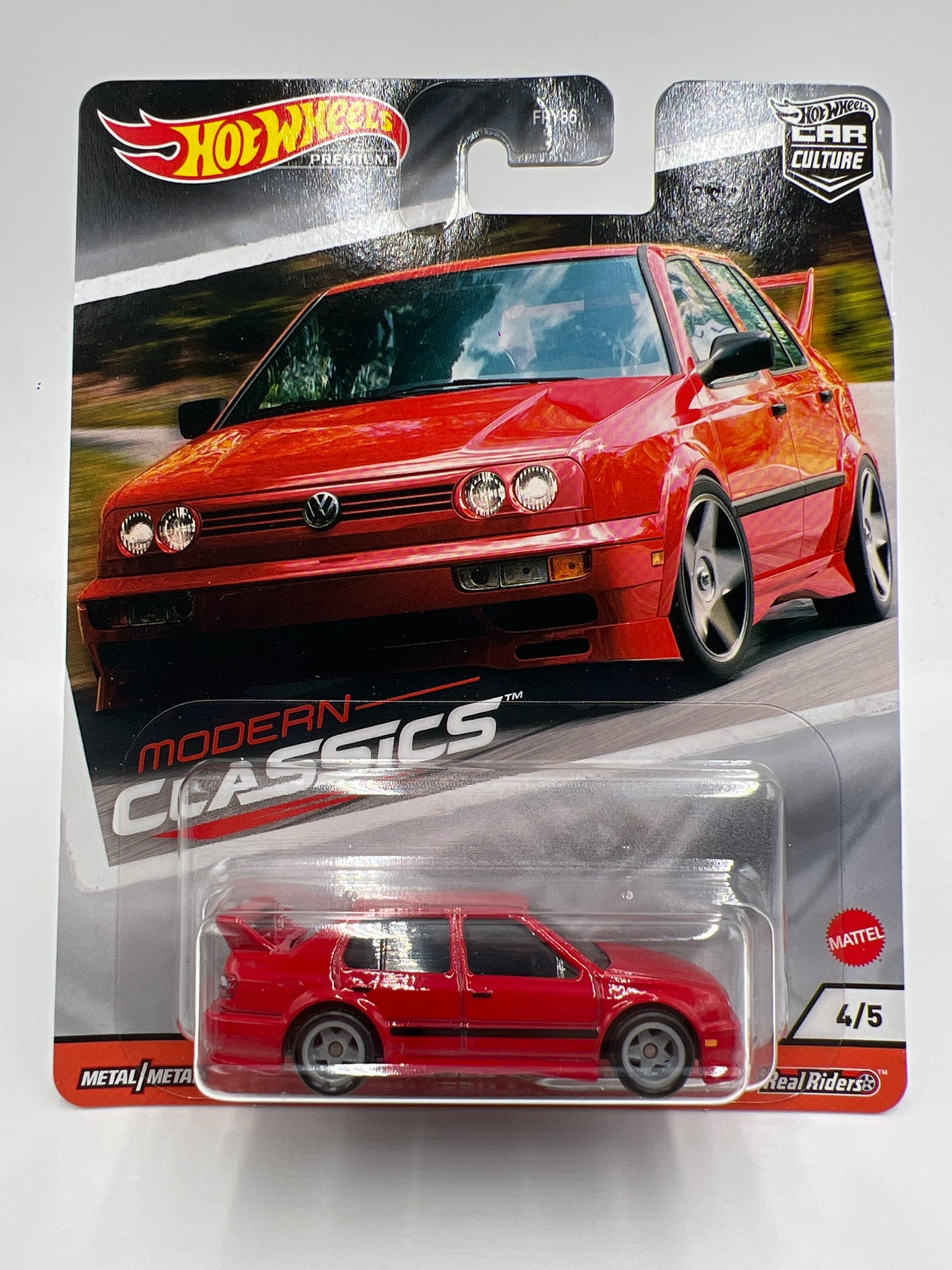 Hot Wheels Premium Modern Classics #4 Volkswagen Jetta MK3 Red W/Protector