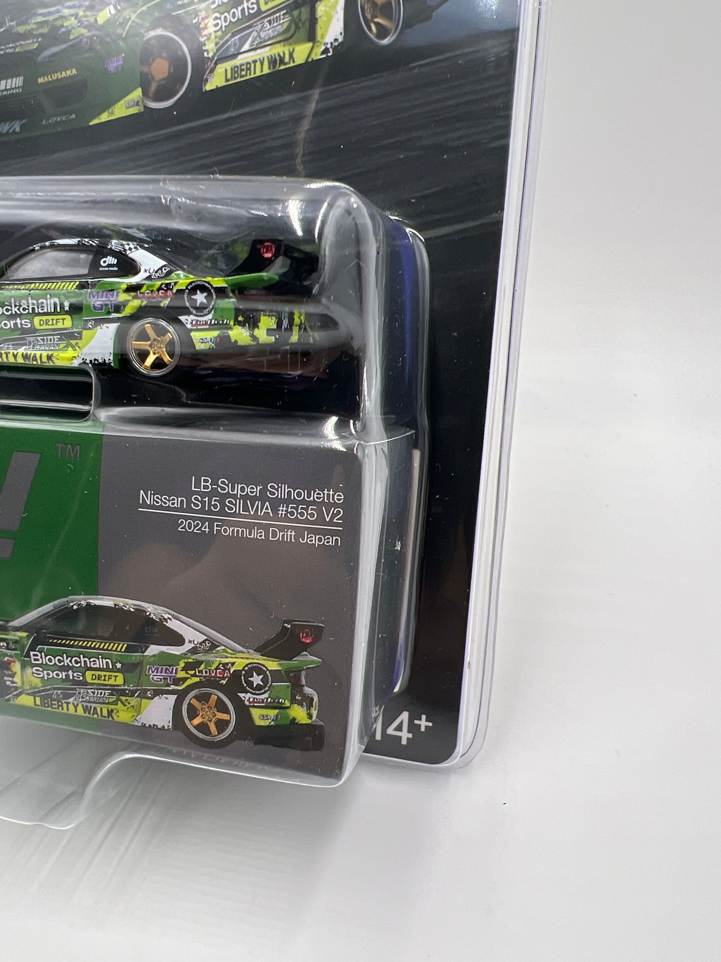 Mini GT #823 LB-Super Silhouette Nissan S15 Silvia #555 V2 2024 Formula Drift Japan