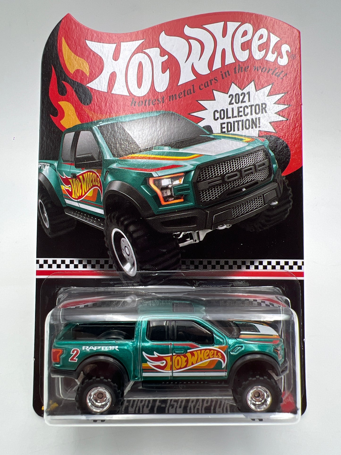 2021 Hot Wheels Mail in #2 17 Ford F-150 Raptor Green W/Protector
