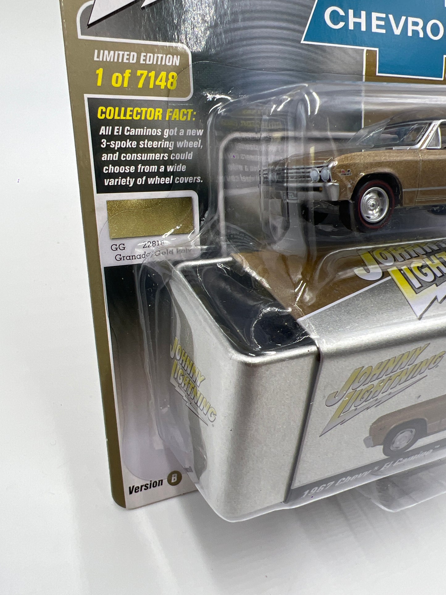 Johnny Lightning Chevrolet 1967 Chevy El Camino Gold W/Tin 217B