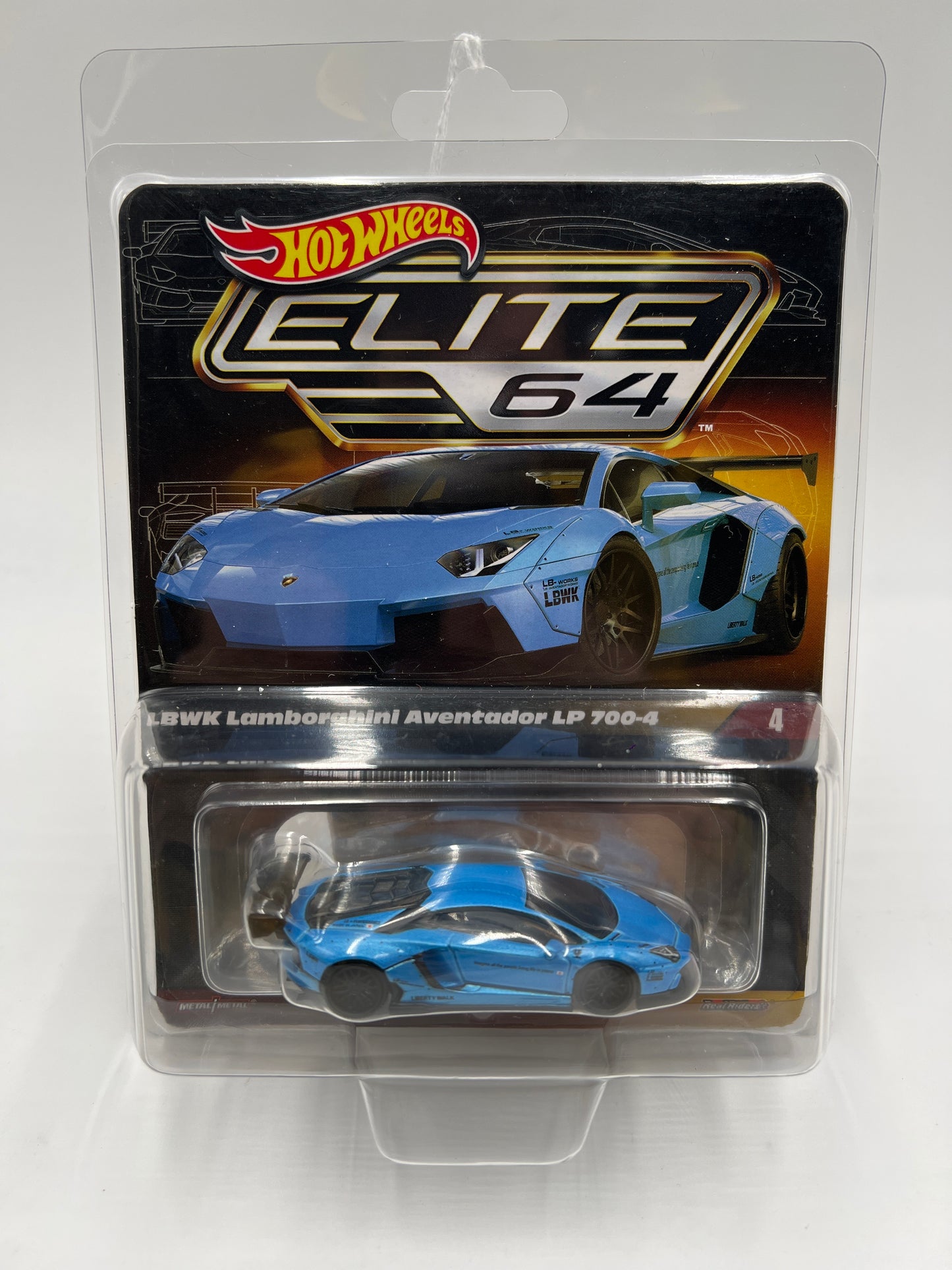 Hot Wheels RLC Elite 64 #4 LBWK Lamborghini Aventador LP 700-4 Blue W/Protector