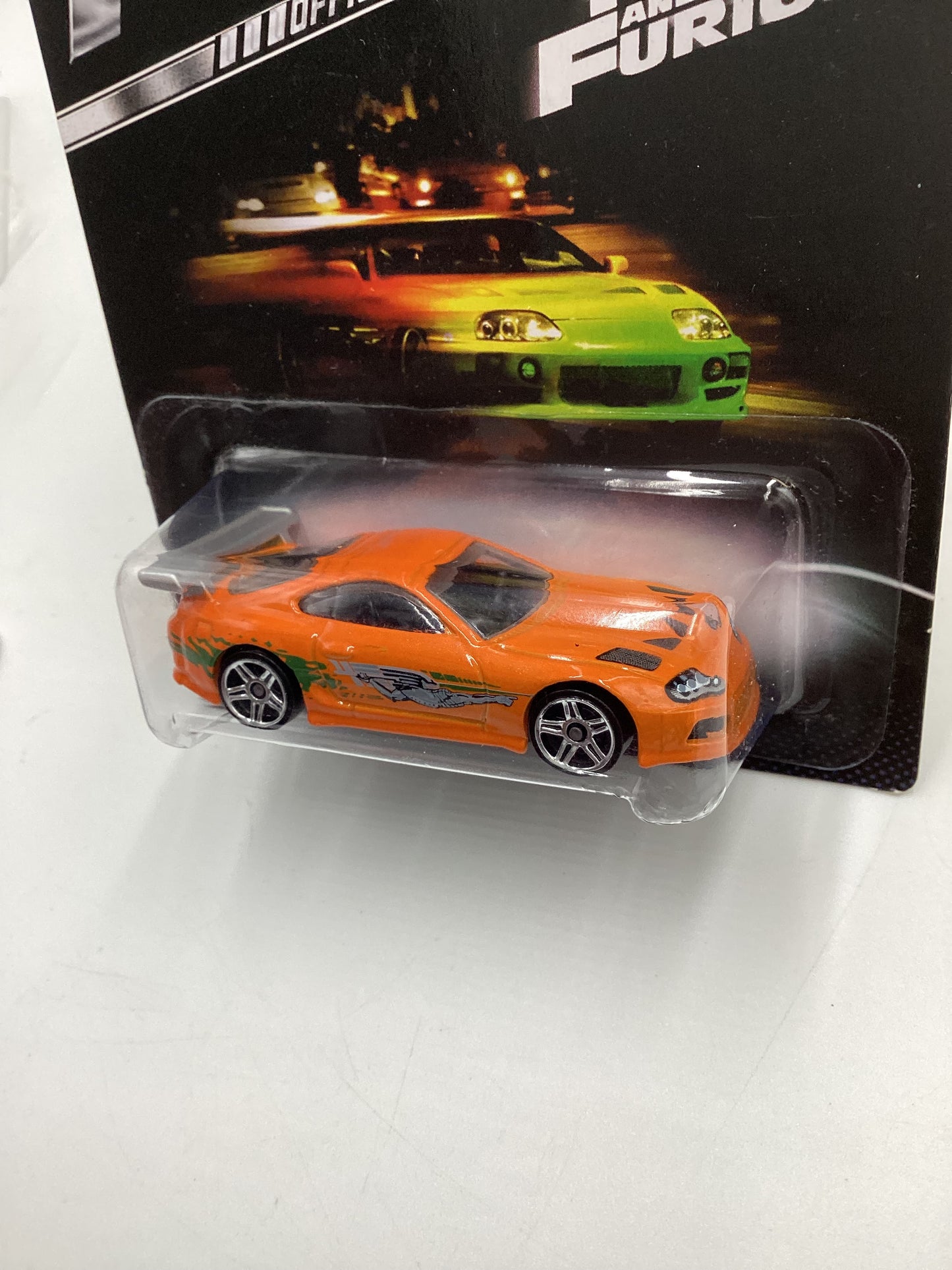 2013 Hot wheels Fast and Furious #2 Toyota Supra with Silver Wing W/ protector