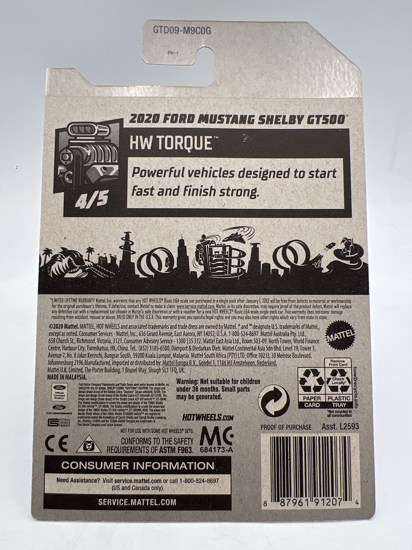 2021 Hot Wheels Super Treasure Hunt #143 2020 Ford Mustang Shelby GT500 Gold W/Protector