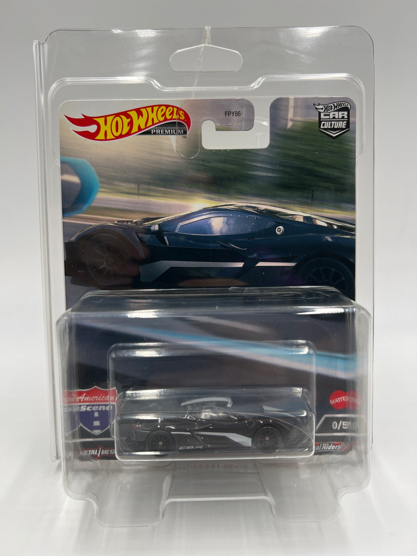 Hot Wheels Premium Car Culture American Scene CHASE #0 Corvette C8.R Black W/Protector
