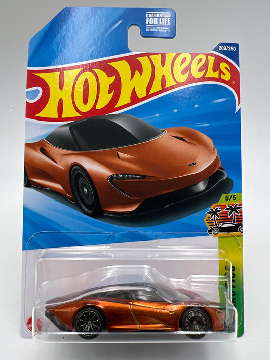 2025 Hot Wheels Super Treasure Hunt #209 McLaren Speedtail Orange W/Protector Cracked Blister