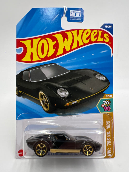 2025 Hot Wheels 70s Vs 90s #78 71 Lamborghini Miura SV Black 101B