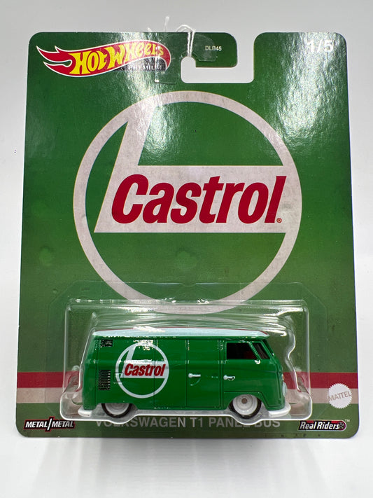 Hot Wheels Premium Vintage Oil #1 Volkswagen T1 Panel Bus Green Castrol 258C