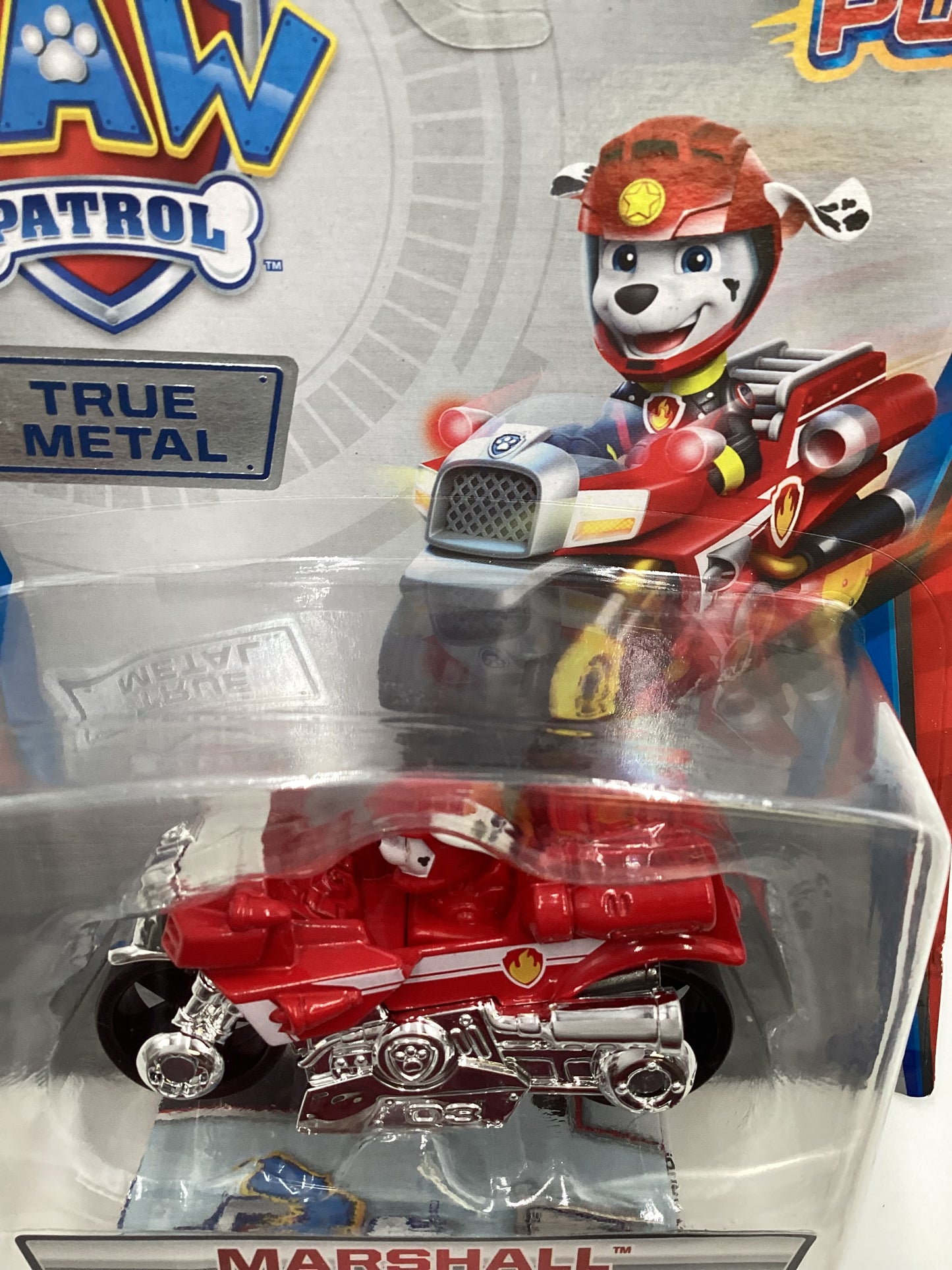 Nickelodeon Paw Patrol Moto Pups Marshall Chrome Engine True Metal Rare VHTF