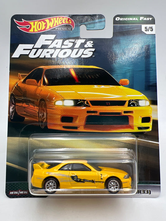 Hot Wheels Fast & Furious Original Fast #5 Nissan Skyline GT-R BCNR33 Yellow W/Protector