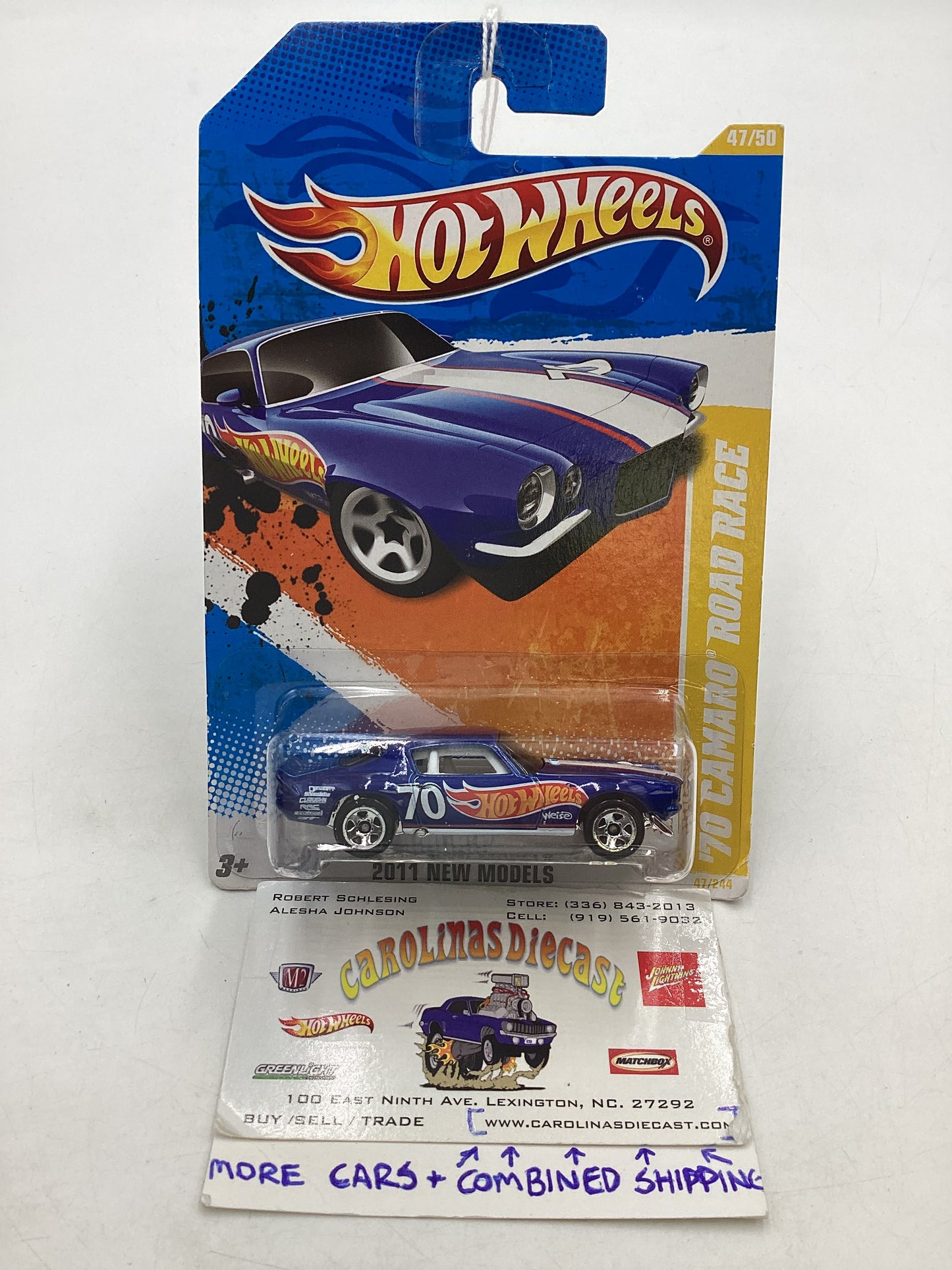 2011 Hot Wheels #47 70 Camaro Road Race Blue 14B