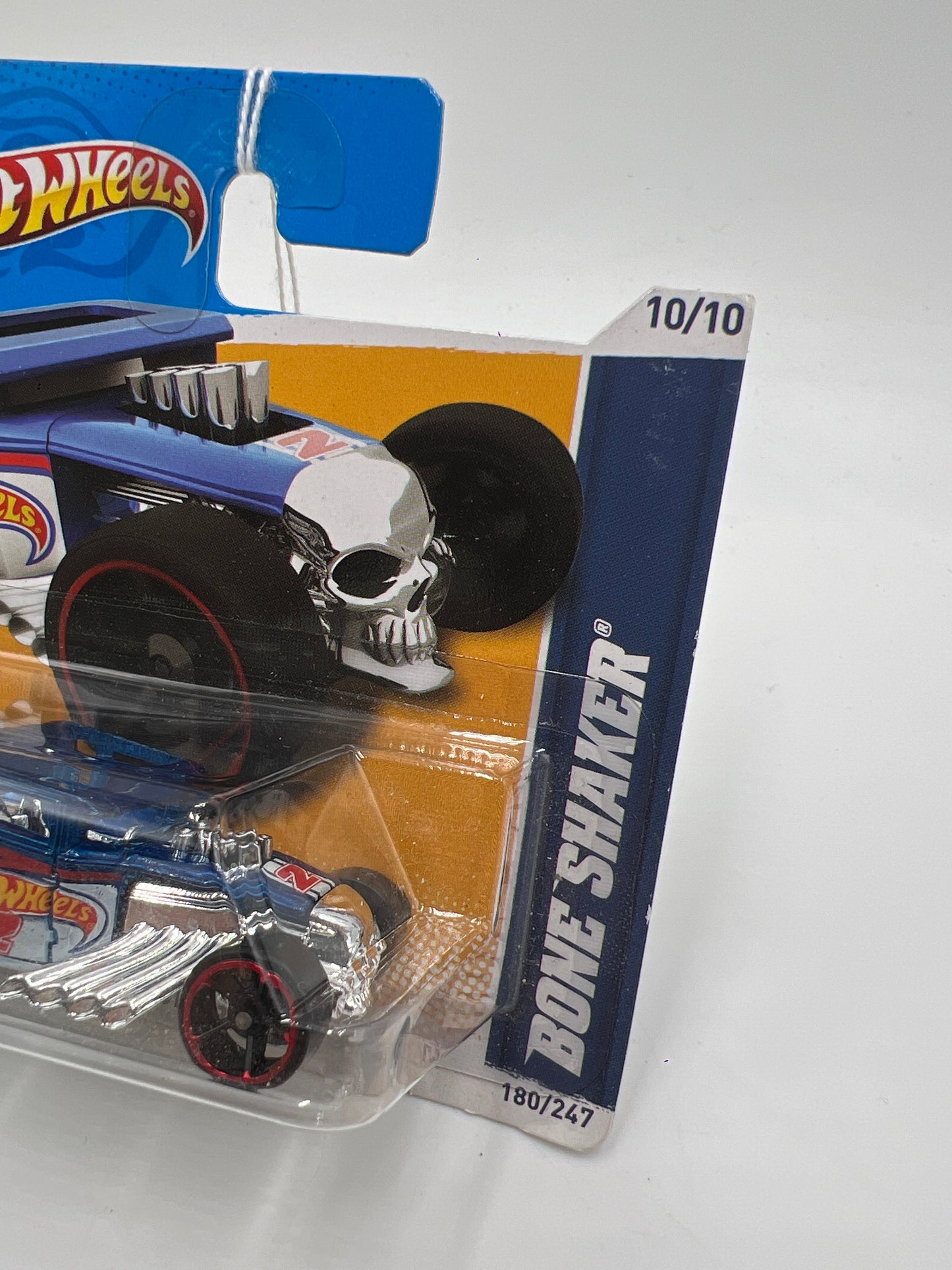 2012 Hot Wheels Short Card HW Racing #180 Bone Shaker Blue